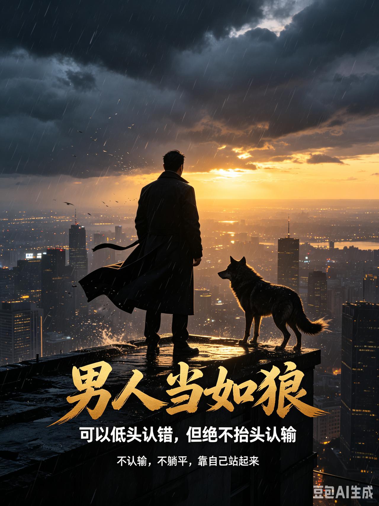 男人当如狼，可以低头认错，但绝不抬头认输
 
导语：人生一世，谁都有跌入低谷、处
