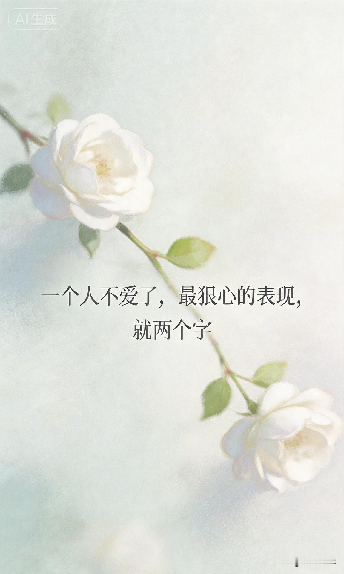 一个人不爱了，最狠心的表现，就两个字

网上有个很扎心的问题：“分手时，说什么话