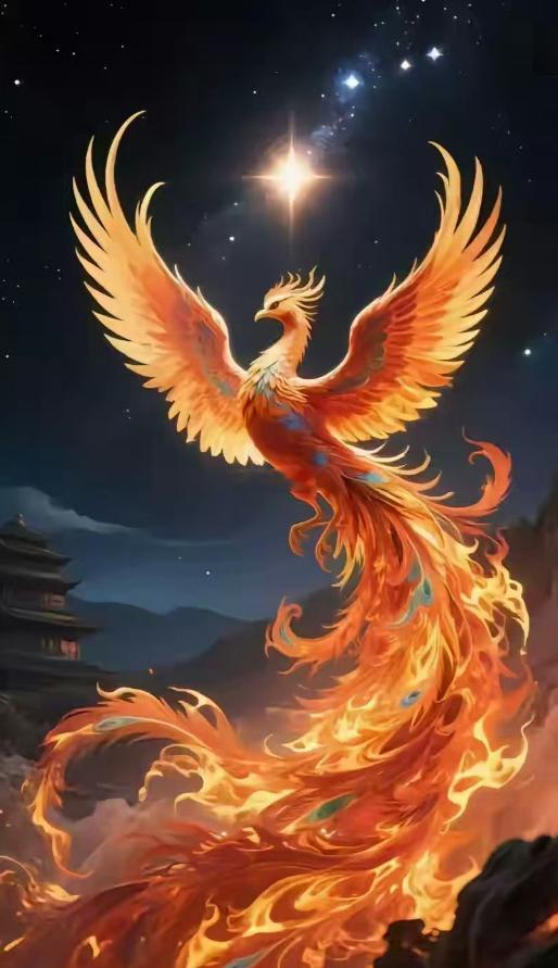 七彩凤凰送鸿运日进斗金发大财