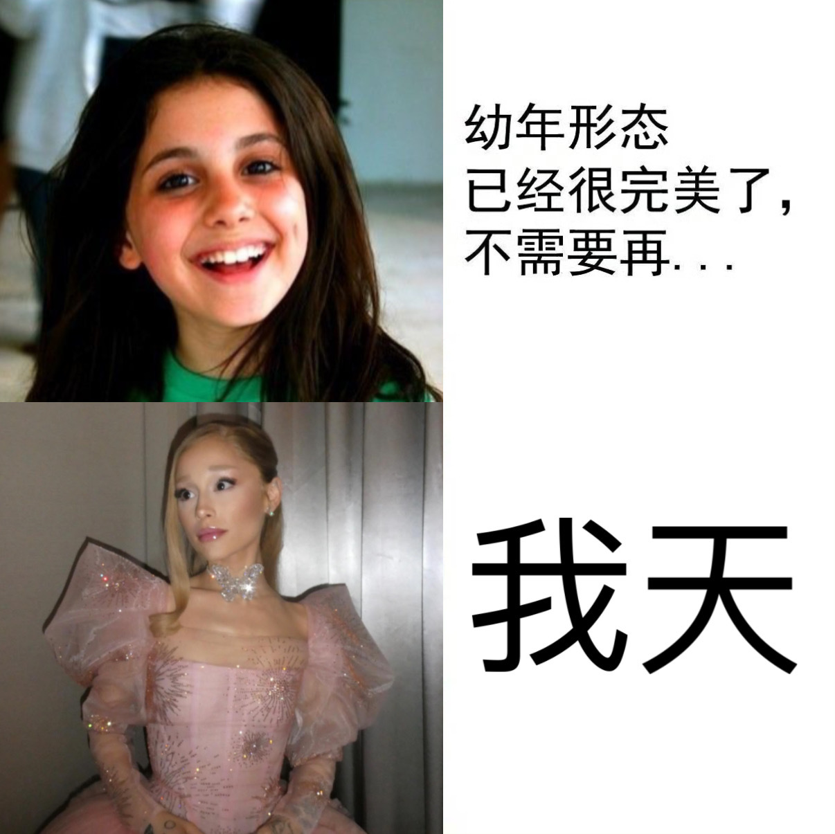 ArianaGrande  从小美到大