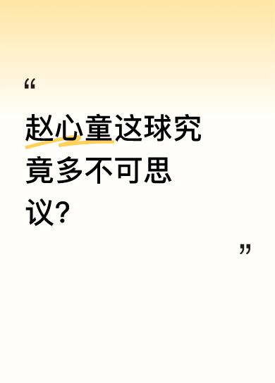 全场球迷都不敢相信这球能进。在相关赛事里，赵心童打出了令人惊叹的一球。大家都对这