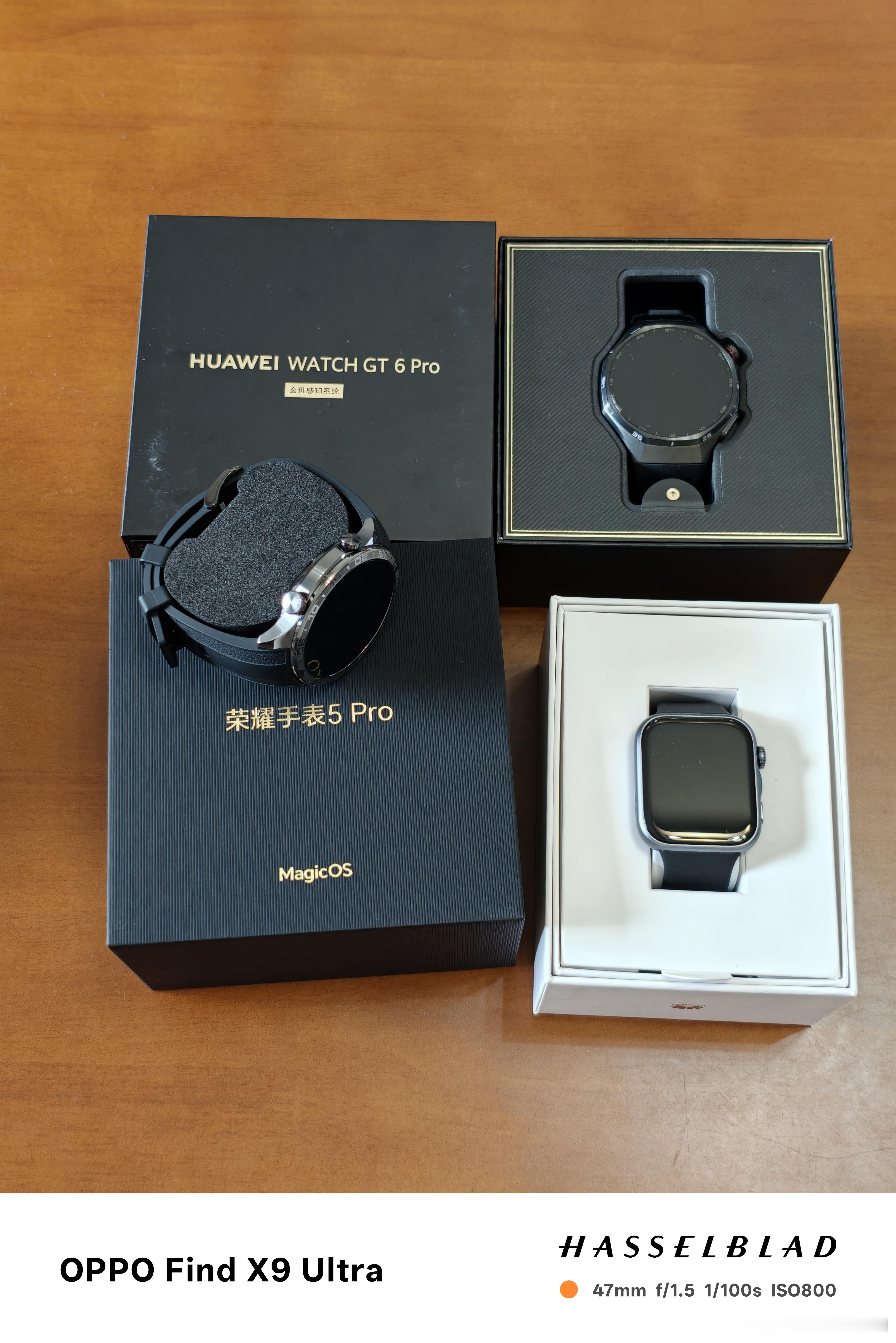华为WATCH GT6pro黑色46mm，1388荣耀手表5pro黑色，额外再送
