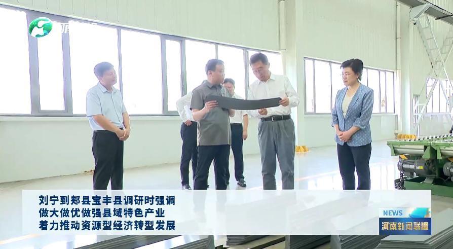 7月12日，河南省领导到平顶山市郏县、宝丰县，调研企业发展、乡村振兴、文旅融合等