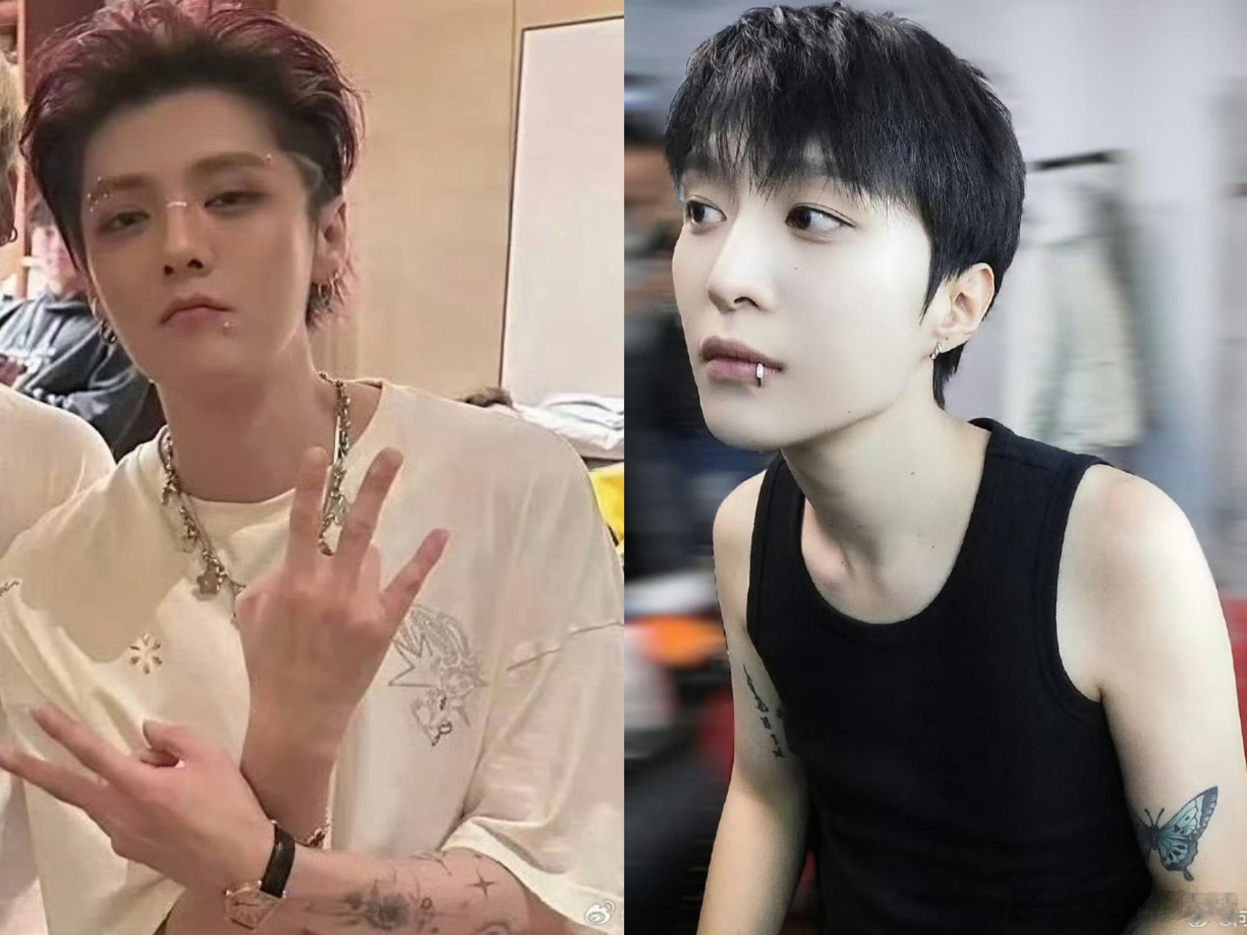 iamroosie 鹿晗司晓迪爆料的鹿晗、范丞丞都有纹身，打扮差不多挺另类的