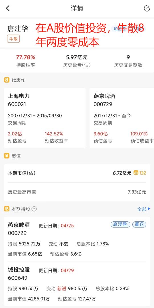在A股价值投资，牛散8年两度零成本