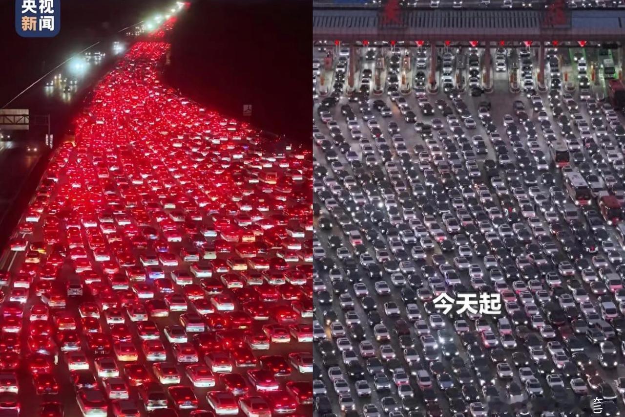 苏皖省界收费站，
堵上热搜，
站长回应“为何没撤站”？

国庆吴庄收费站堵成"停
