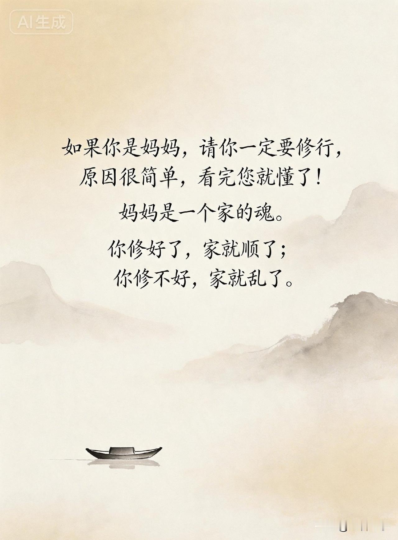如果你是妈妈，请一定要修行。
看完您就懂了！因为妈妈才是一个家的魂。你修好了，你
