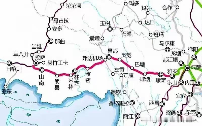 较长的新建铁路都是通一段就用一段，莫得要等到全通后才开始用的。川藏铁路成都往西藏