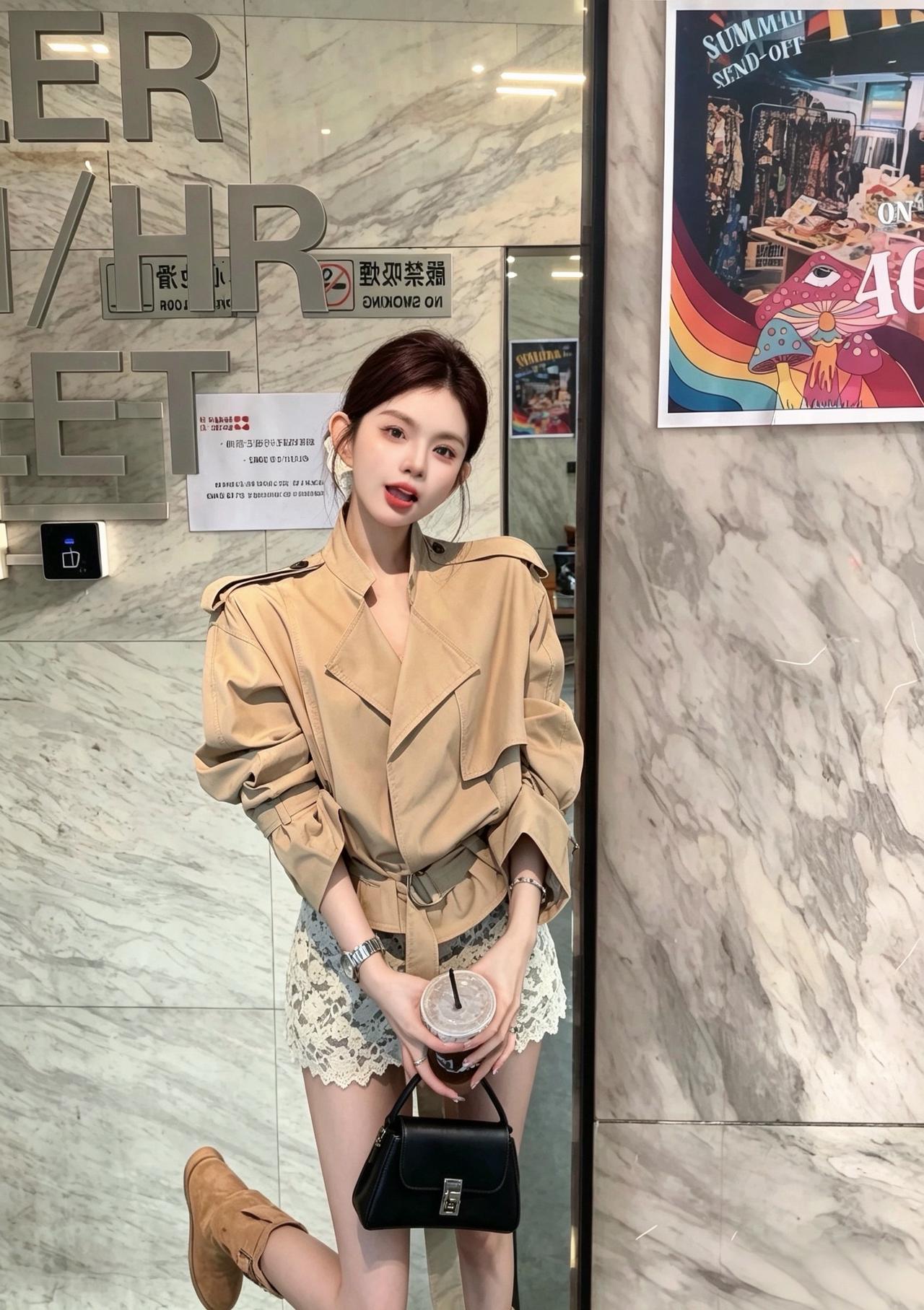 姐系穿搭法则 风衣look 慵懒感look 早秋韩系风衣穿搭 早秋姐感穿搭气质顶