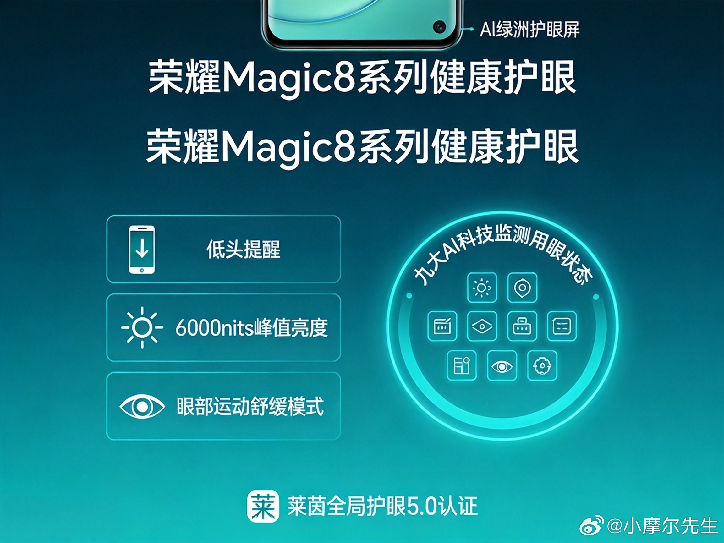 📱低头看屏伤颈椎？荣耀Magic8系列的「健康双守护」来了！✨Al绿洲护眼屏获