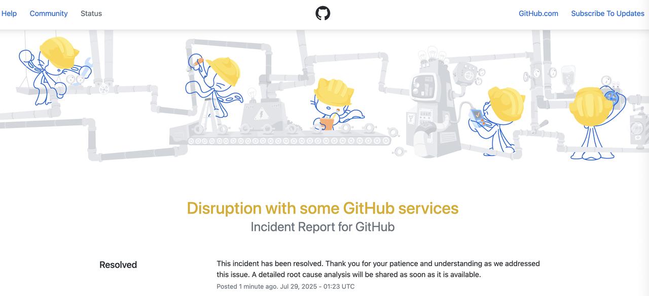 GitHub 爆发严重服务中断，持续超 9 小时

7 月 29 日凌晨（北京时