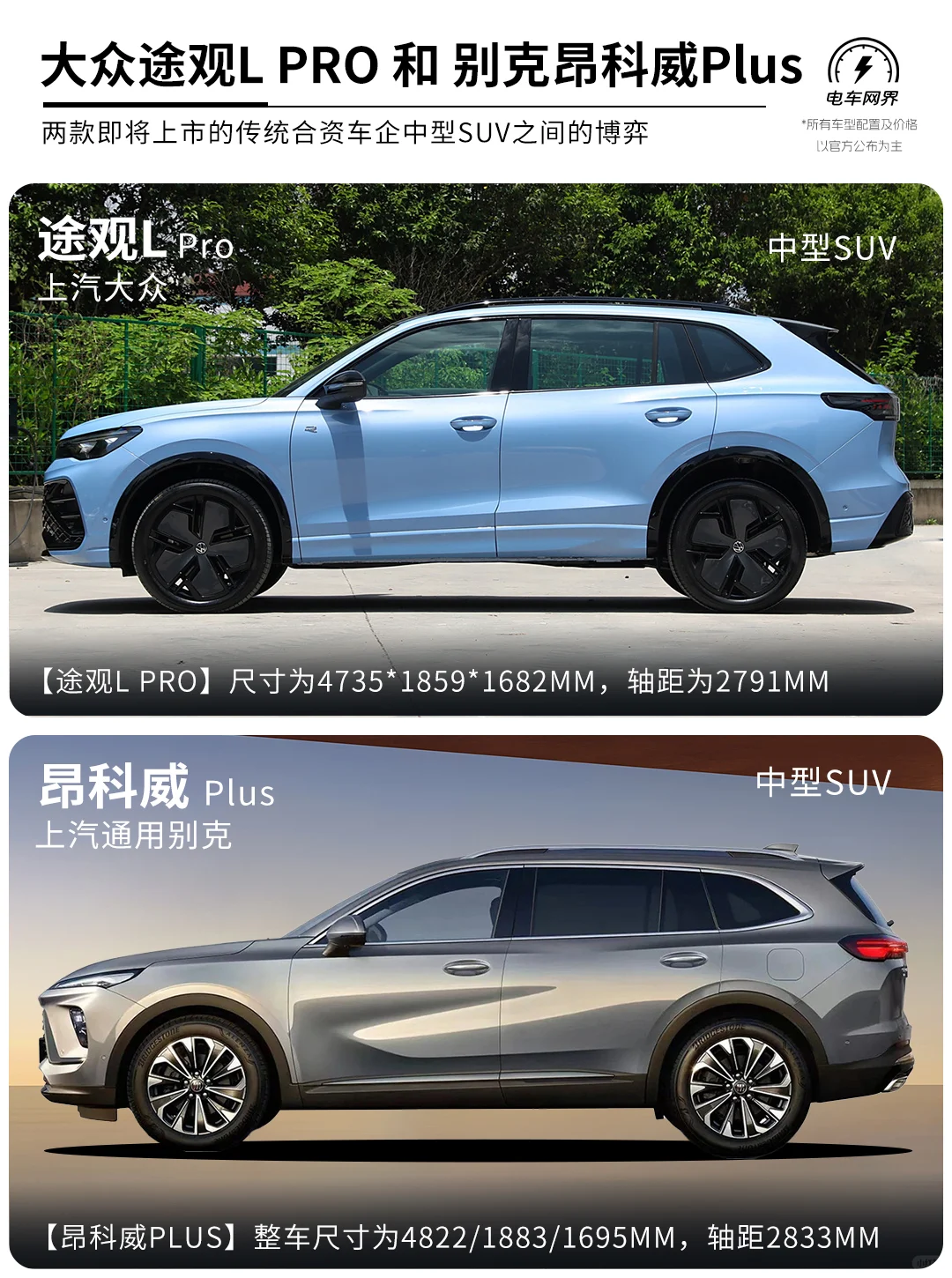 大众途观L Pro 和别克昂科威Plus对比