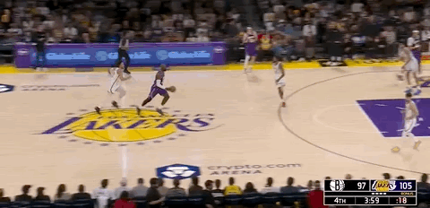 詹姆斯这一球，太难了，湖人领先10分！篮网vs湖人