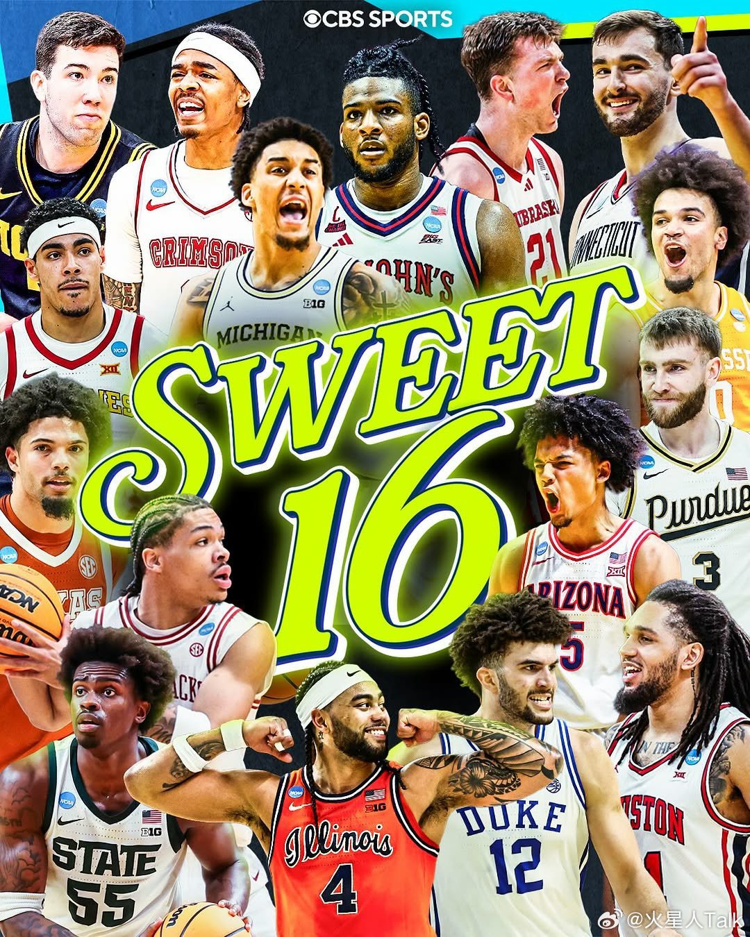 2025-2026赛季NCAA男篮疯狂三月 Sweet甜蜜16强，Big Ten