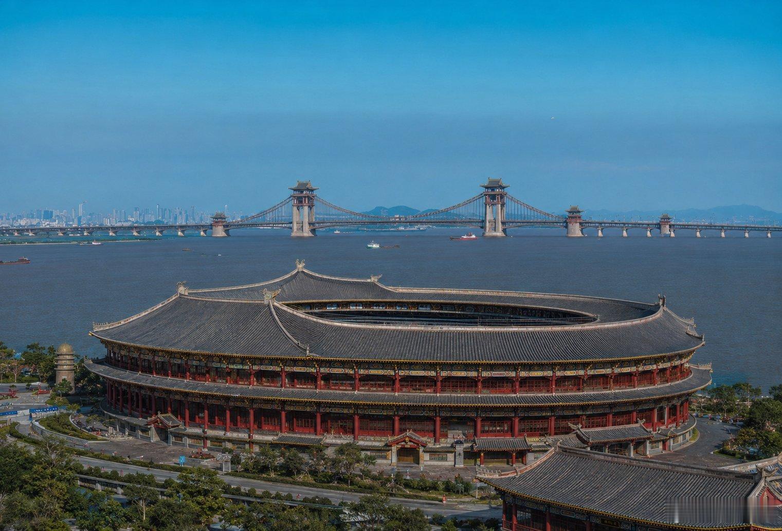 国外网友把大湾区景色改成了中国风 