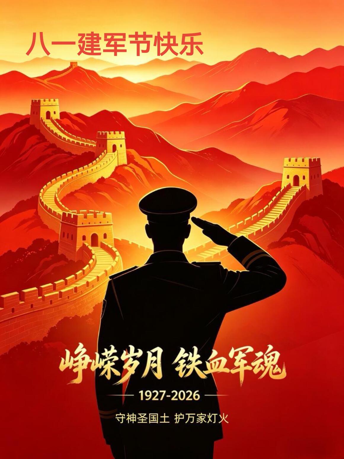 今天是8月1日，向最可爱的军人们致敬！

九十九载峥嵘岁月，从南昌城头第一声枪响