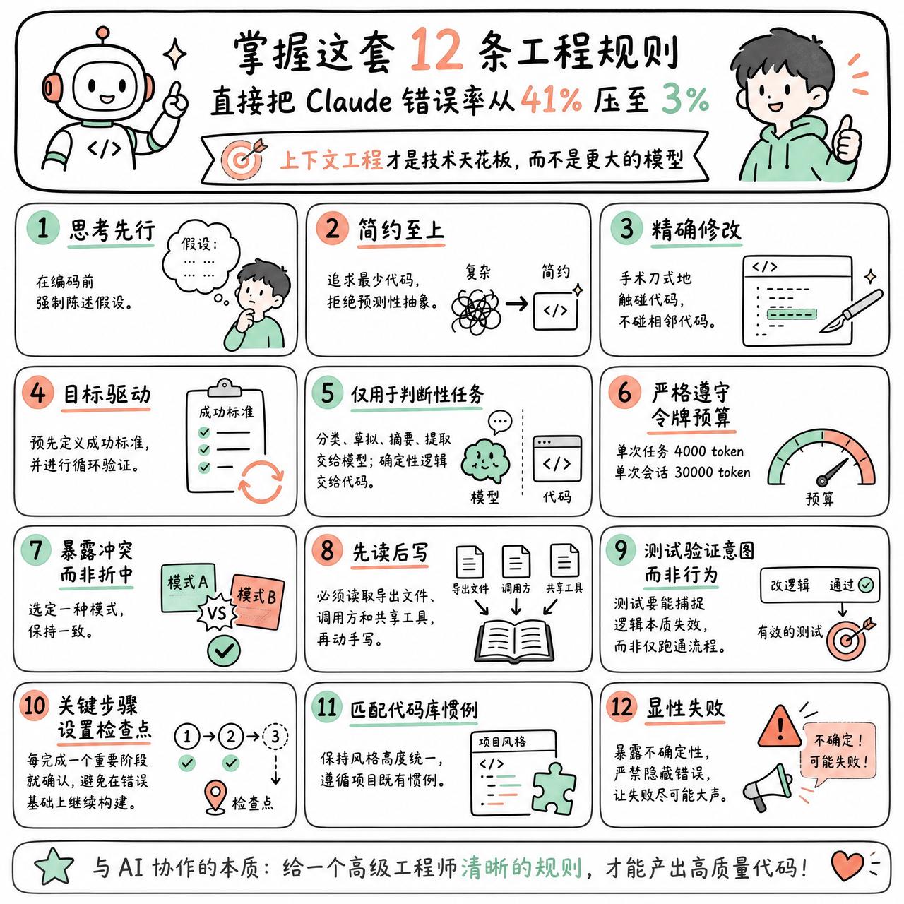 【掌握这套12条工程规则，直接把Claude错误率从41%压至3%】

快速阅读