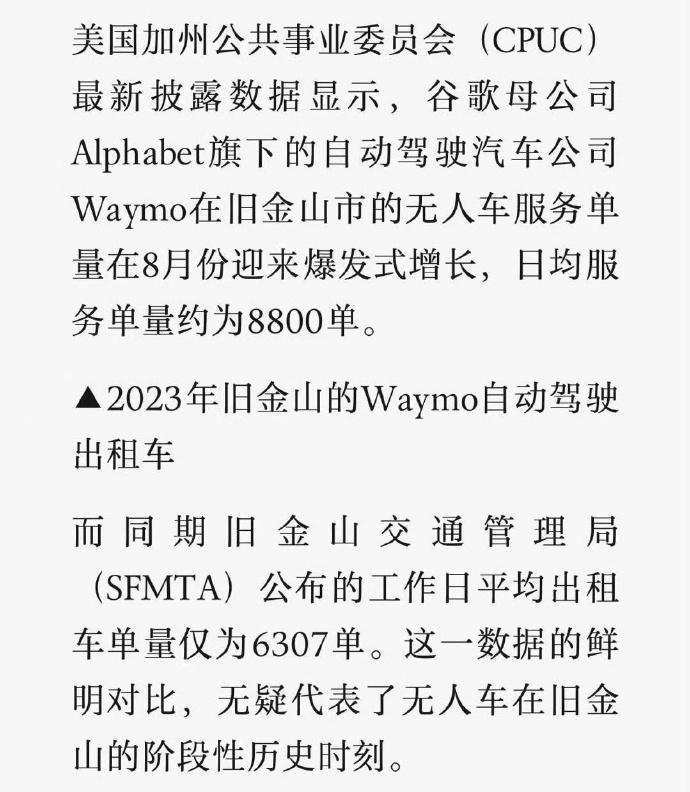 美国出租车司机即将面临全面下岗潮，自动驾驶出租已经占领旧金山，最近几年的无人驾驶