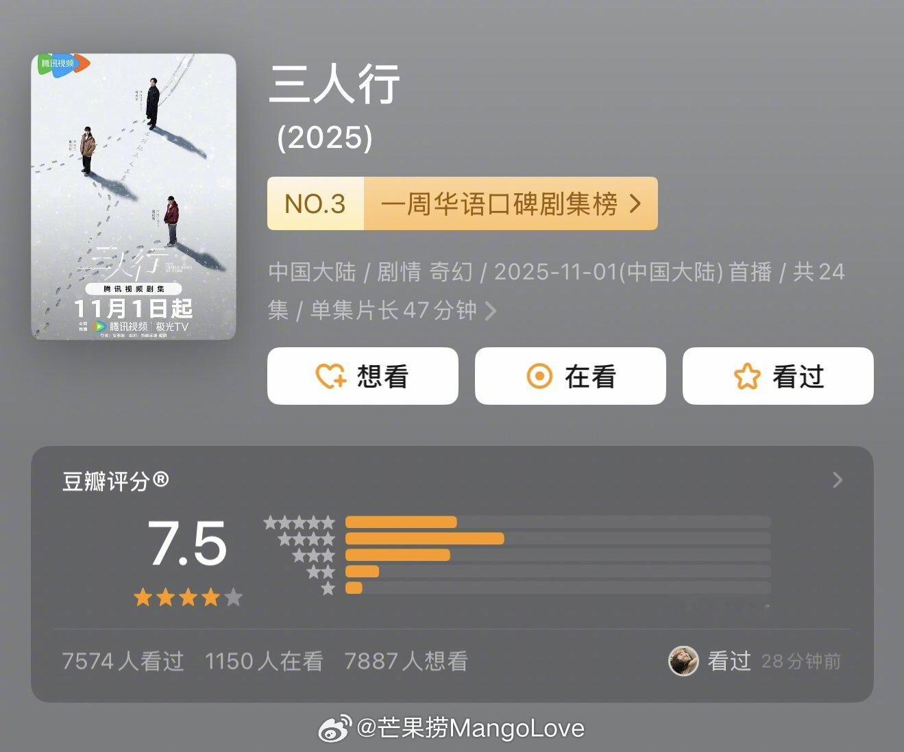 近期热播剧集豆瓣评分开分马天宇 / 谢兴阳 / 梁国荣 / 徐梦洁 / 曾宥臻 