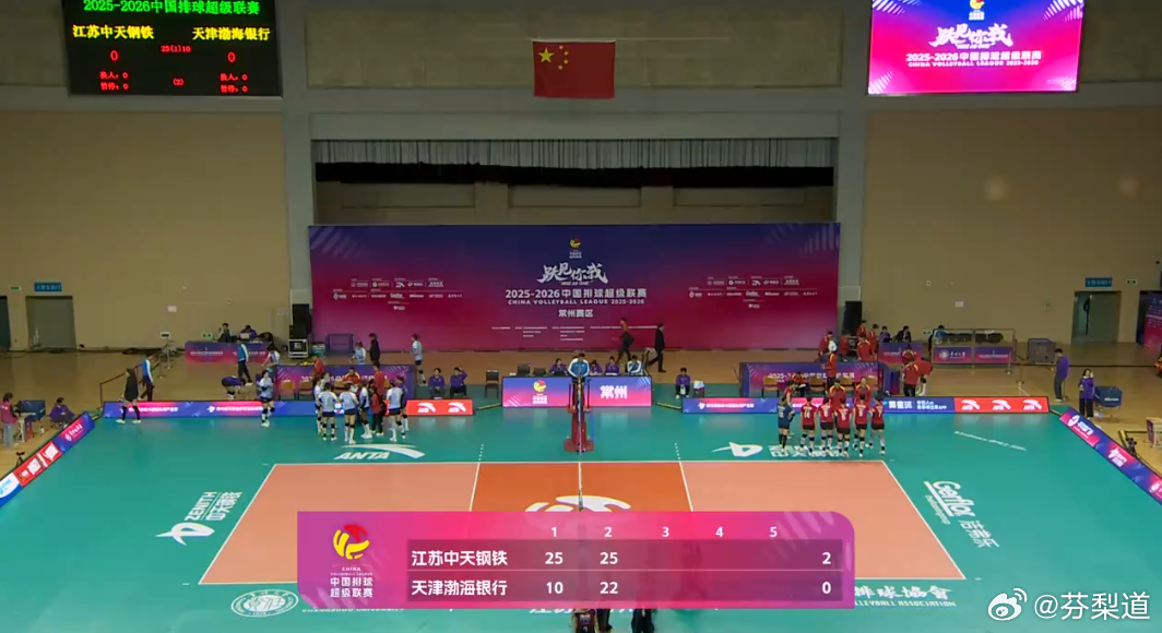 江苏中天钢铁女排排超联赛A级半决赛次回合：江苏中天钢铁主场2-0（25-10/2