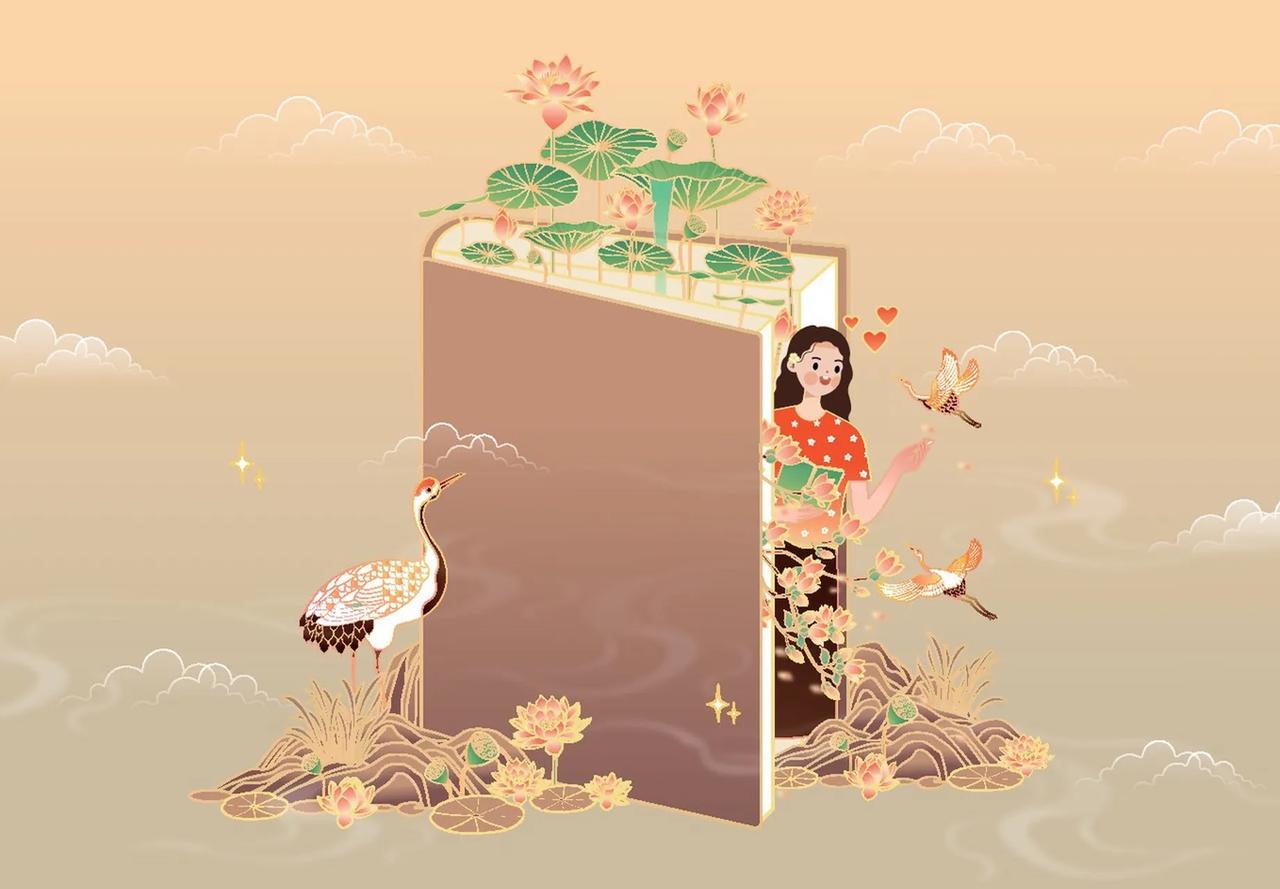 出上：画里桃花开不败，
对下：书中美女永年青。