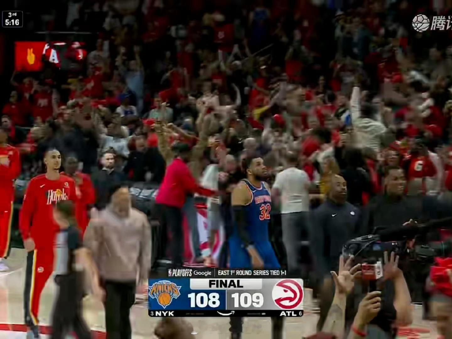 老鹰2比1尼克斯麦科勒姆最后时刻准绝杀，老鹰战胜尼克斯，大比分取得2比1领先！！