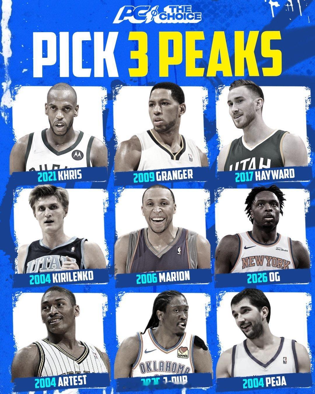 9个小前锋都在巅峰的话，选出3个最强的NBA