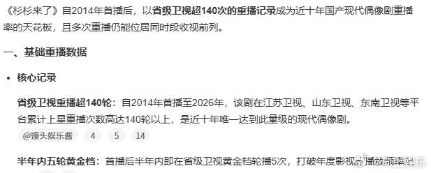 杉杉来了重播率杉杉来了下沉市场杉杉来了重播率，杉杉来了下沉市场，收视率，上星重播