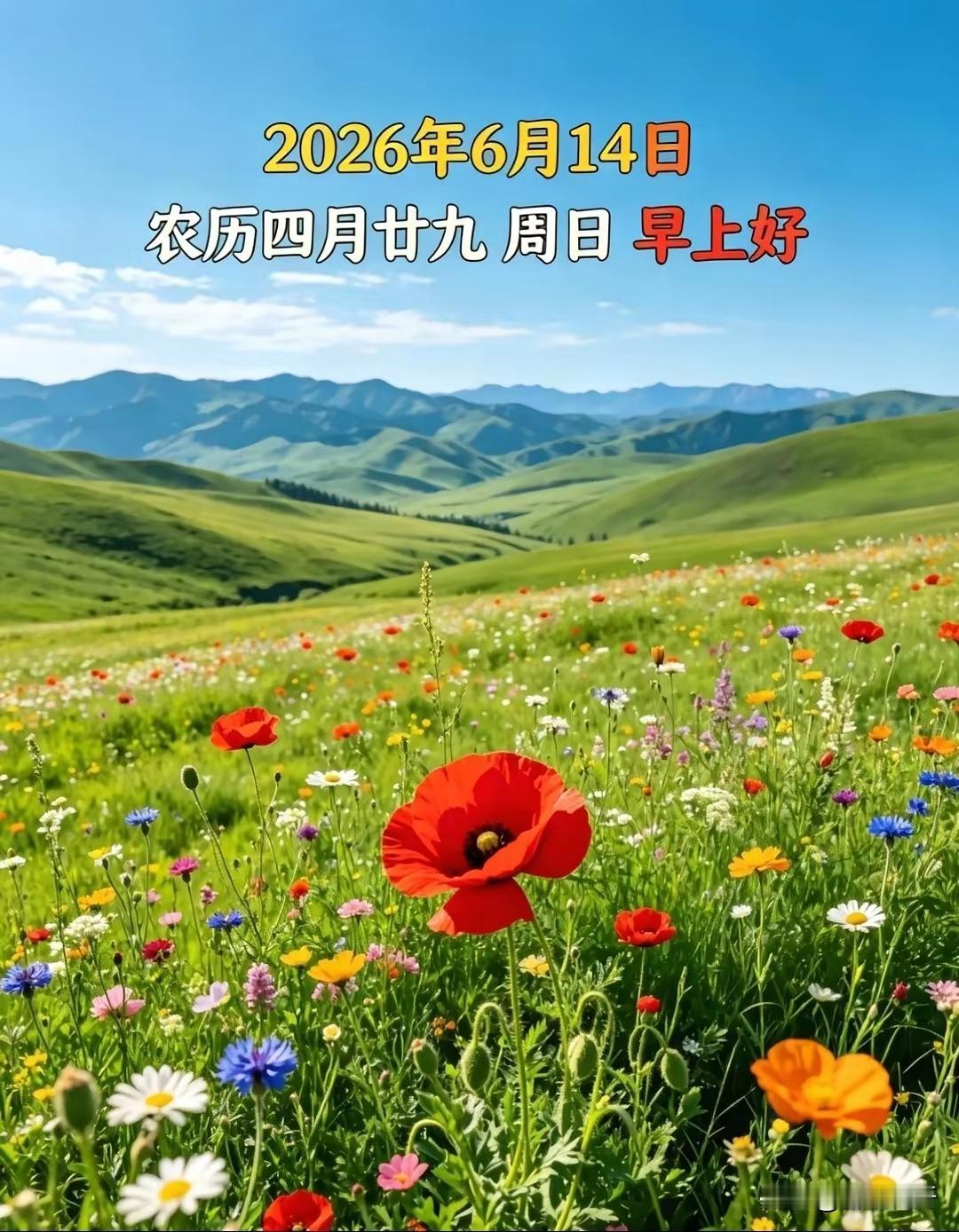 6.14日[燃烧的心][福]早上好[招财进宝][大笑]
天气越来越热，愿我们：在