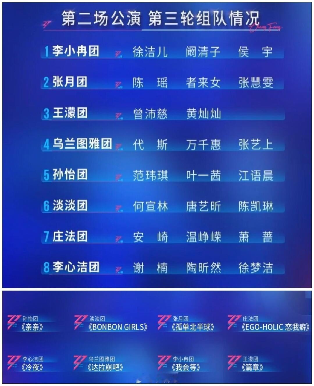 二公的组队和选曲 🈶乘风破浪的姐姐‖乘风破浪的姐姐