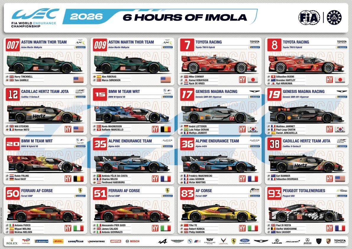 稍后在送上 WEC伊莫拉6小时耐力赛正赛直播！新赛季的WEC揭幕战，51号法拉利