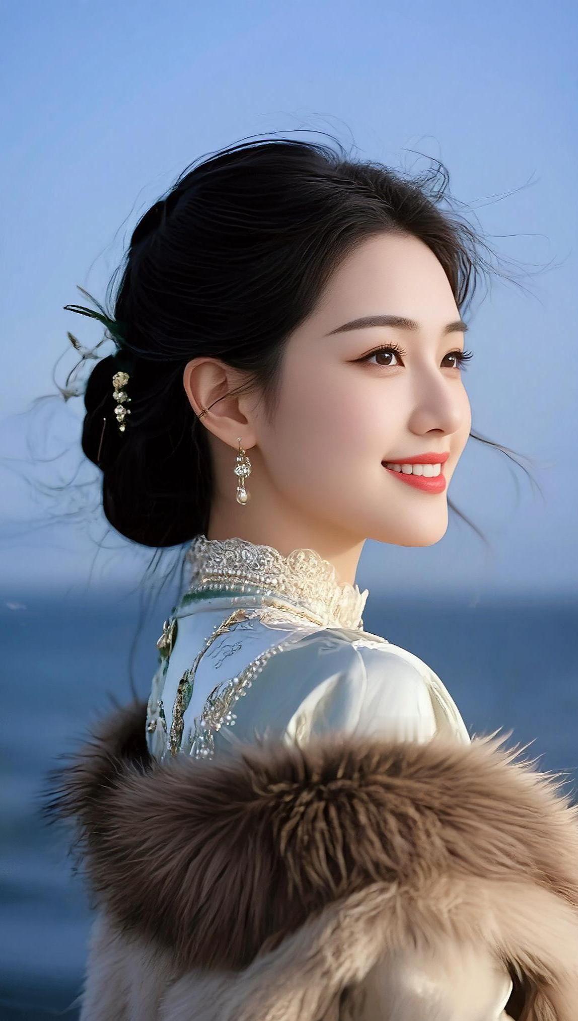 AI海畔旗袍照 抖音ai创作