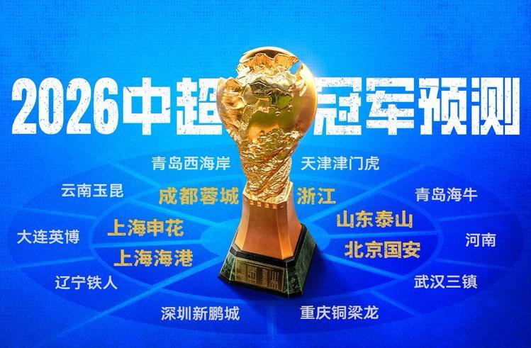 9队负分起步！
简单预测一下2026中超冠军！
1、上海海港：50%
2、成都蓉