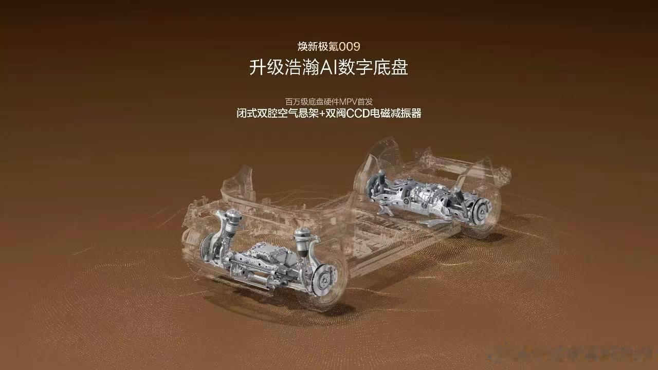 焕新极氪009 升级浩瀚AI数字底盘闭式双腔空悬+双阀CCD电磁减振让每一程开着