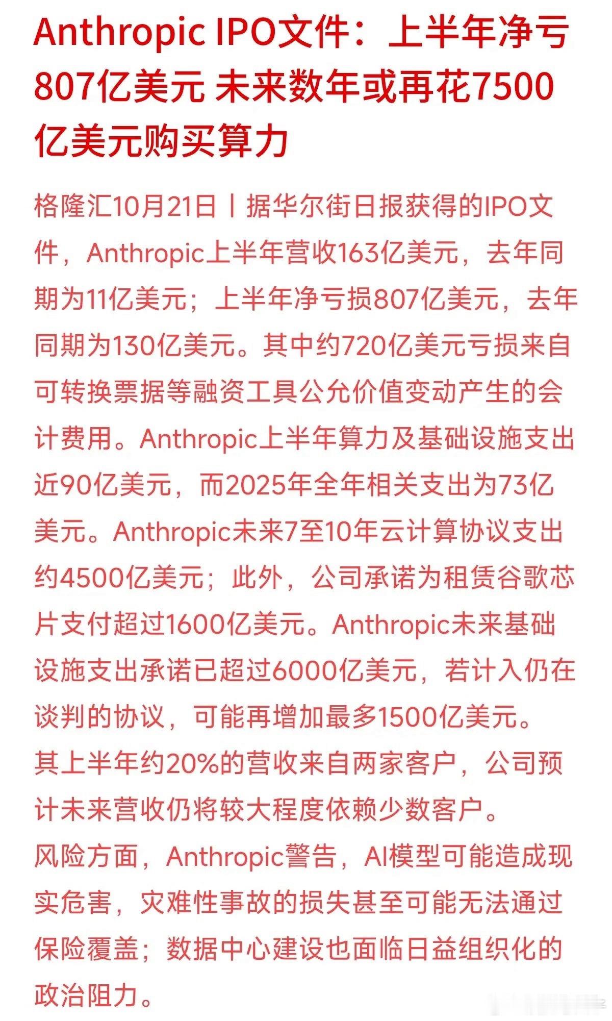 营收大增15倍，却亏了807亿？AI巨头这本账是怎么算的？AI巨头Anthrop