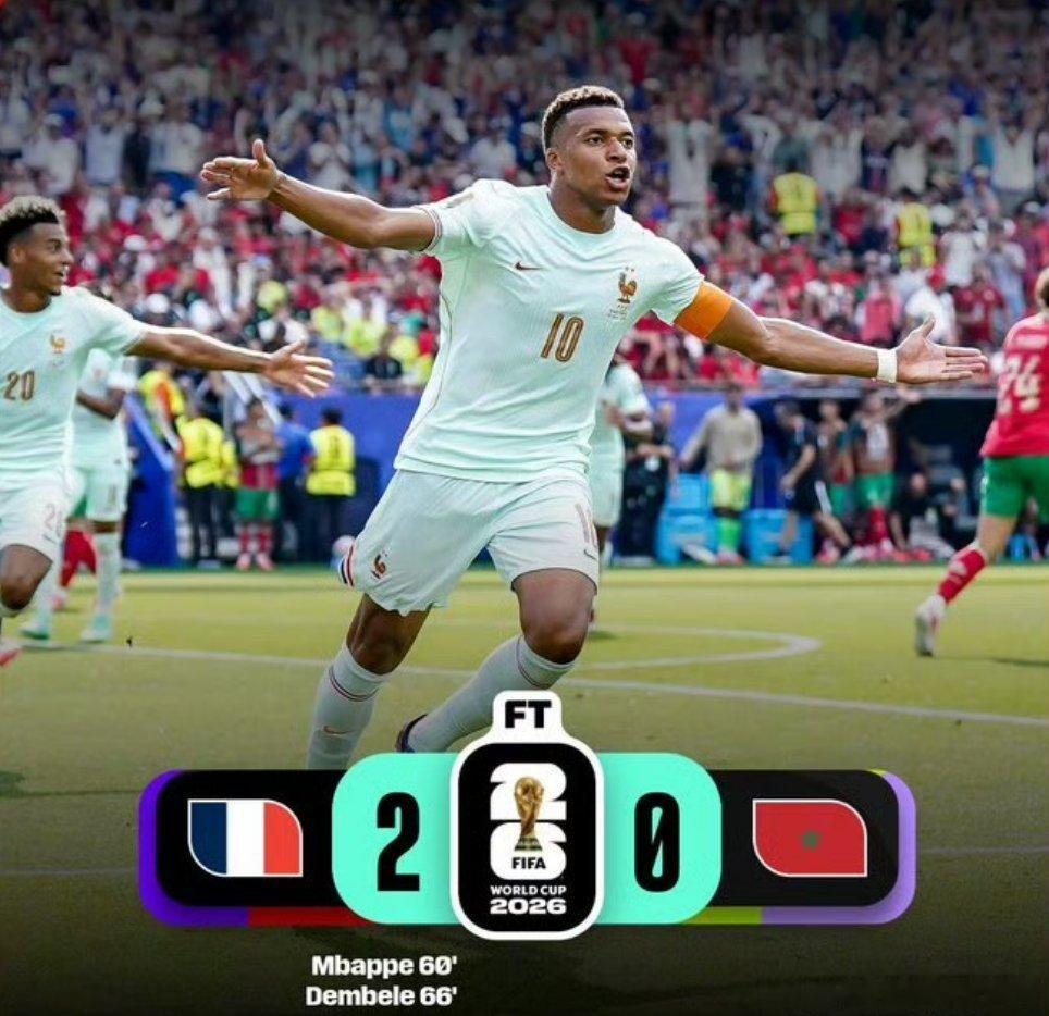 世界杯1/4决赛，法国2比0摩洛哥 姆巴佩传射建功，登贝莱破门🇫🇷🔥世界杯