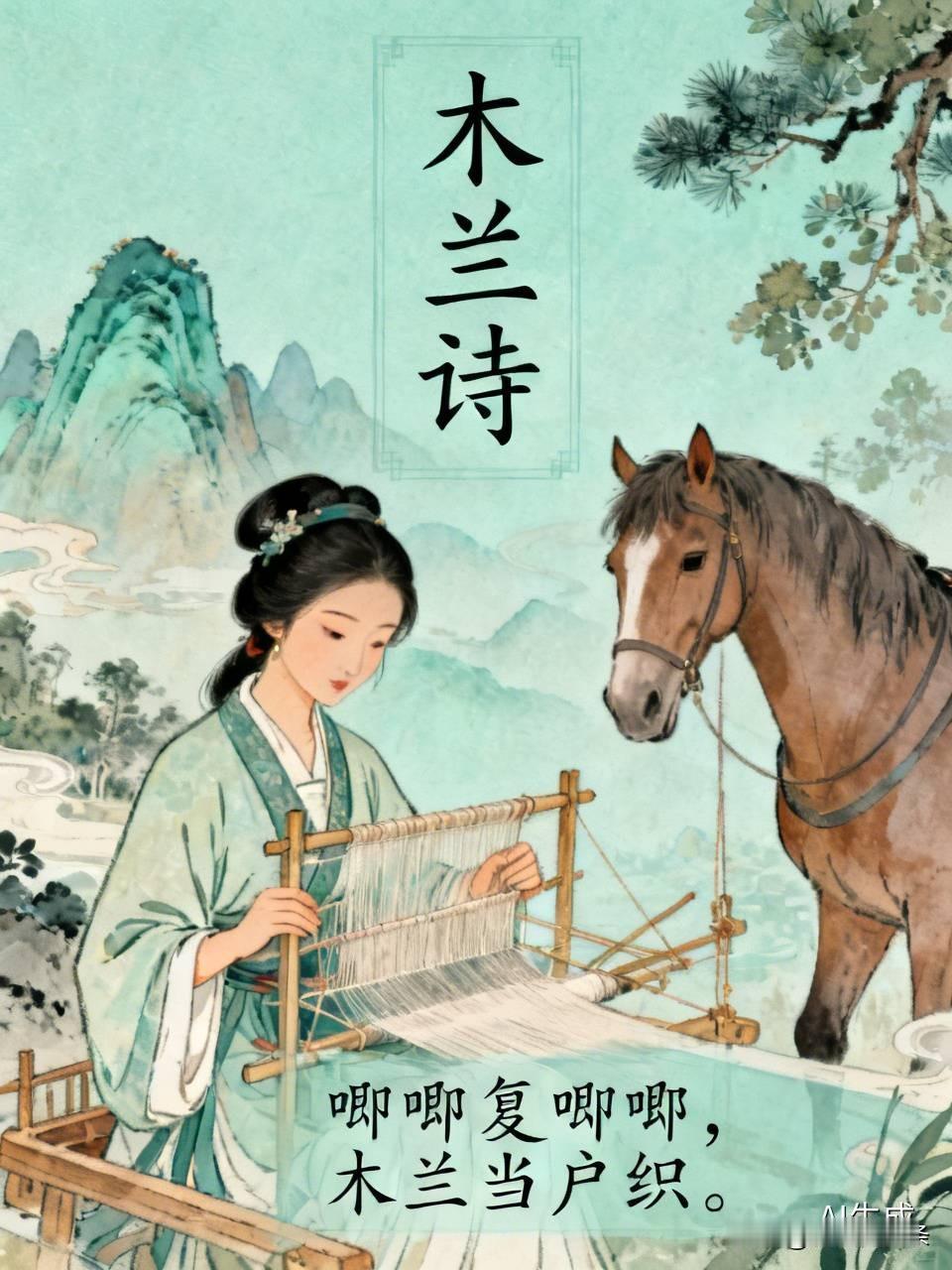 《木兰诗》完整原文

唧唧复唧唧，木兰当户织。不闻机杼声，唯闻女叹息。
问女何所