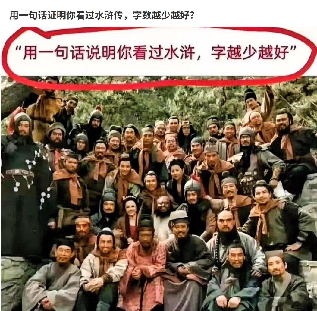 一句话证明你看过水浒。我先来：哥哥 