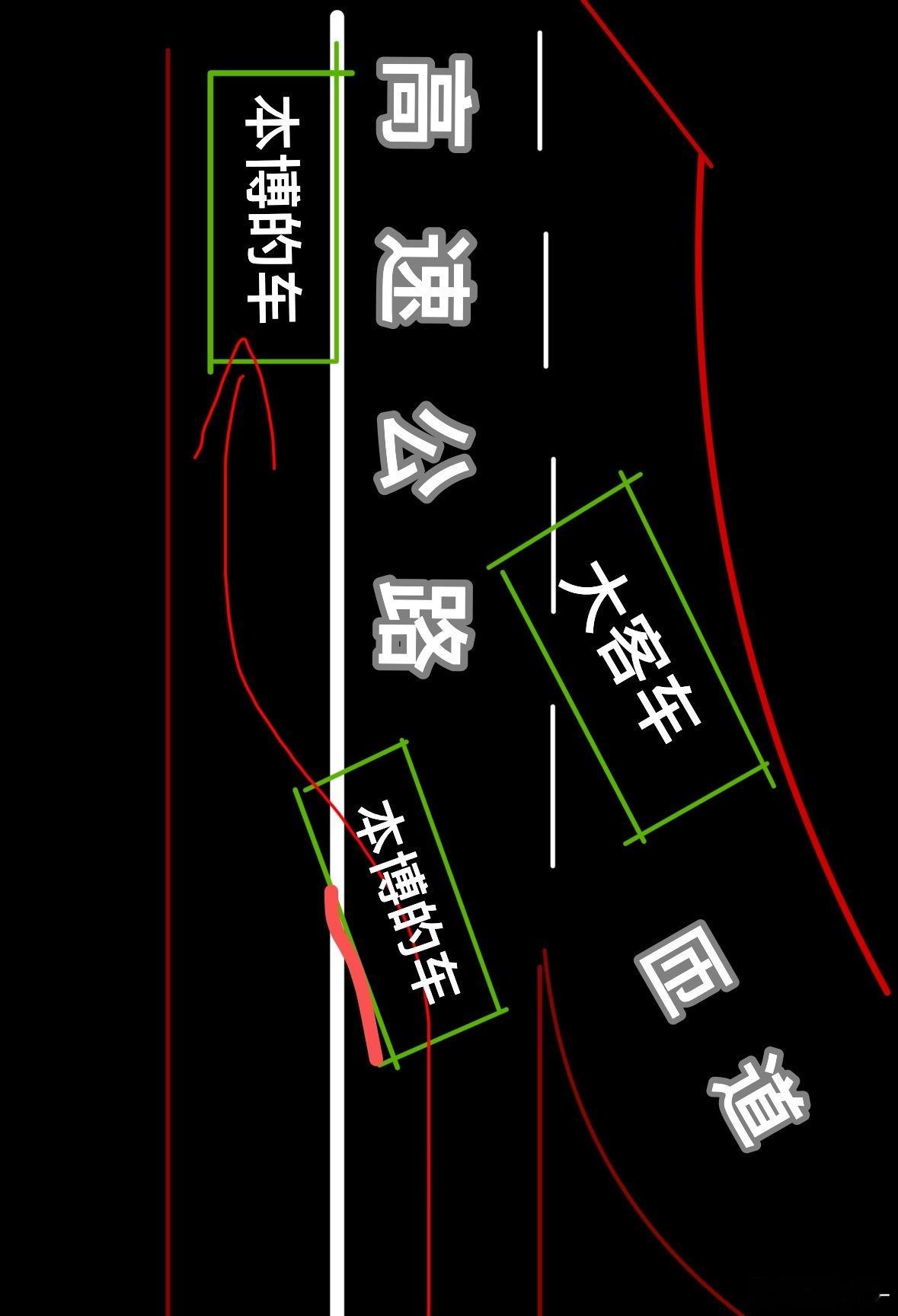 我这样开车算不算违章？早上走高速，压了实线。起因是经过高速匝道入口，有台大客车没
