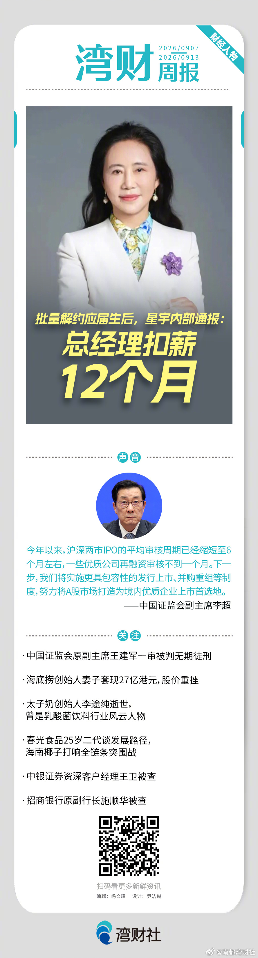 #湾财周报# 上周有哪些财经人物值得关注？请戳↓ ​​​