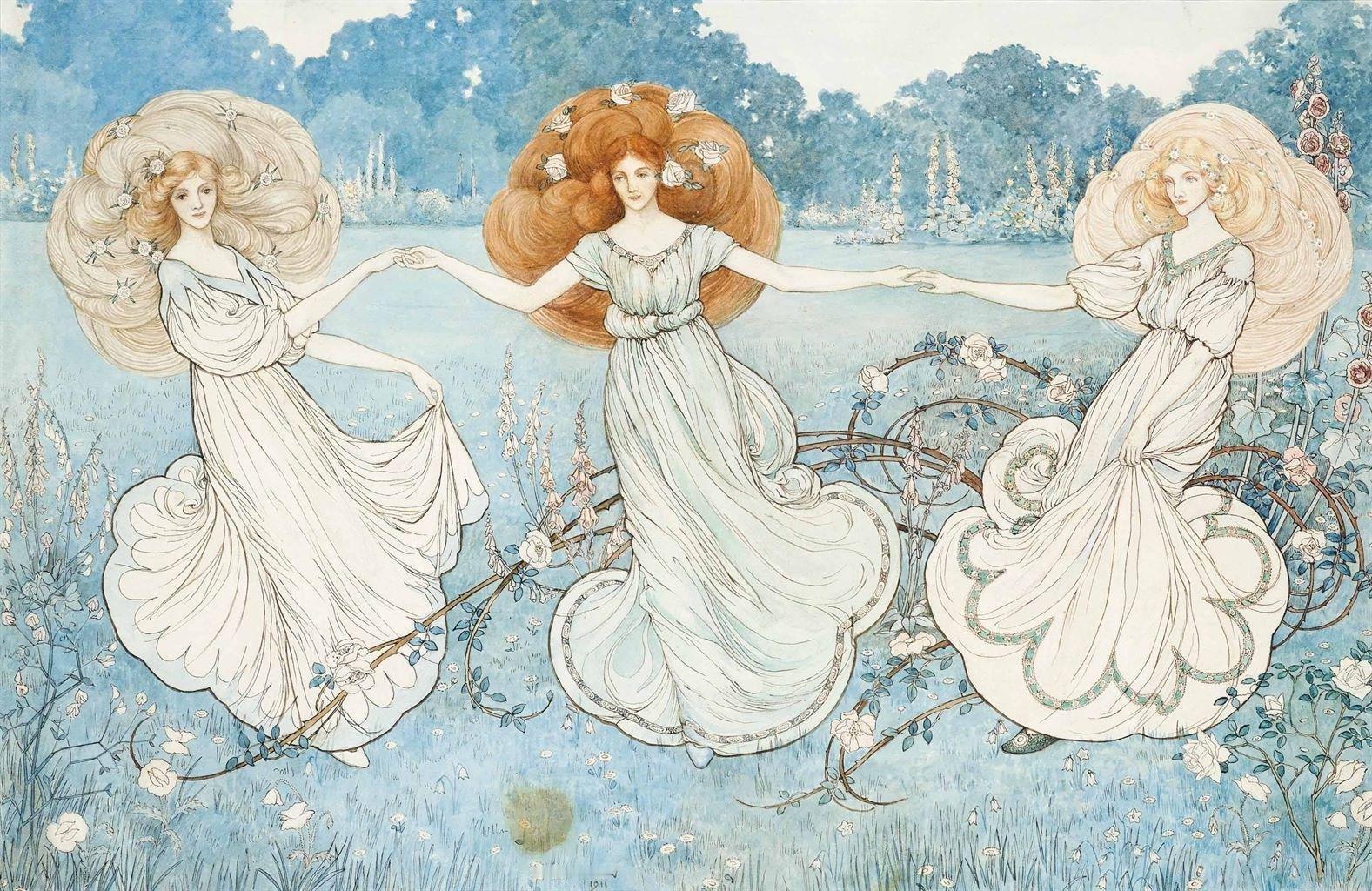 Dorothy Fitchew《Summer Dance》（1911）  西洋艺