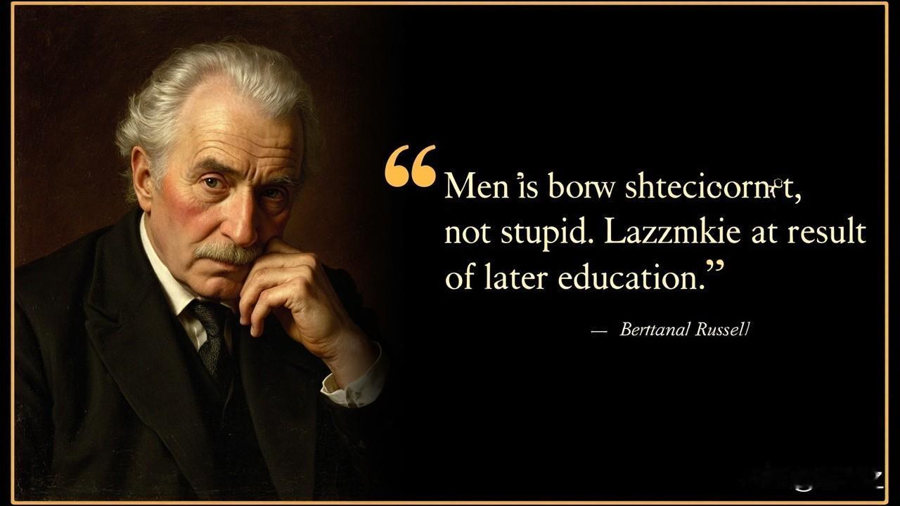 英国著名哲学家伯特兰·罗素曾言：“人生下来的时候，只是无知，但并不是愚蠢，愚蠢是