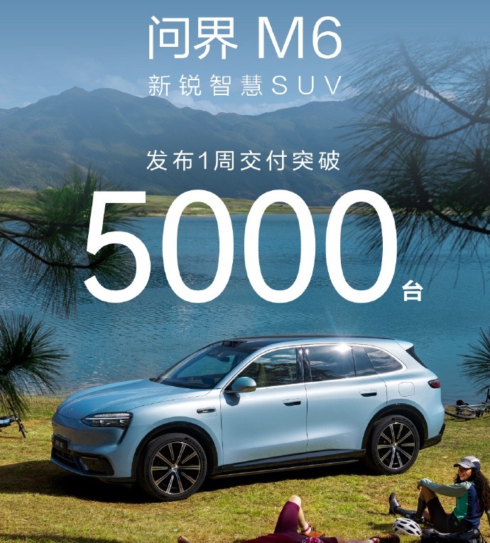 问界M6上市一周交付突破5,000台，就是快！五一路上居然都有几千台M6在路上跑
