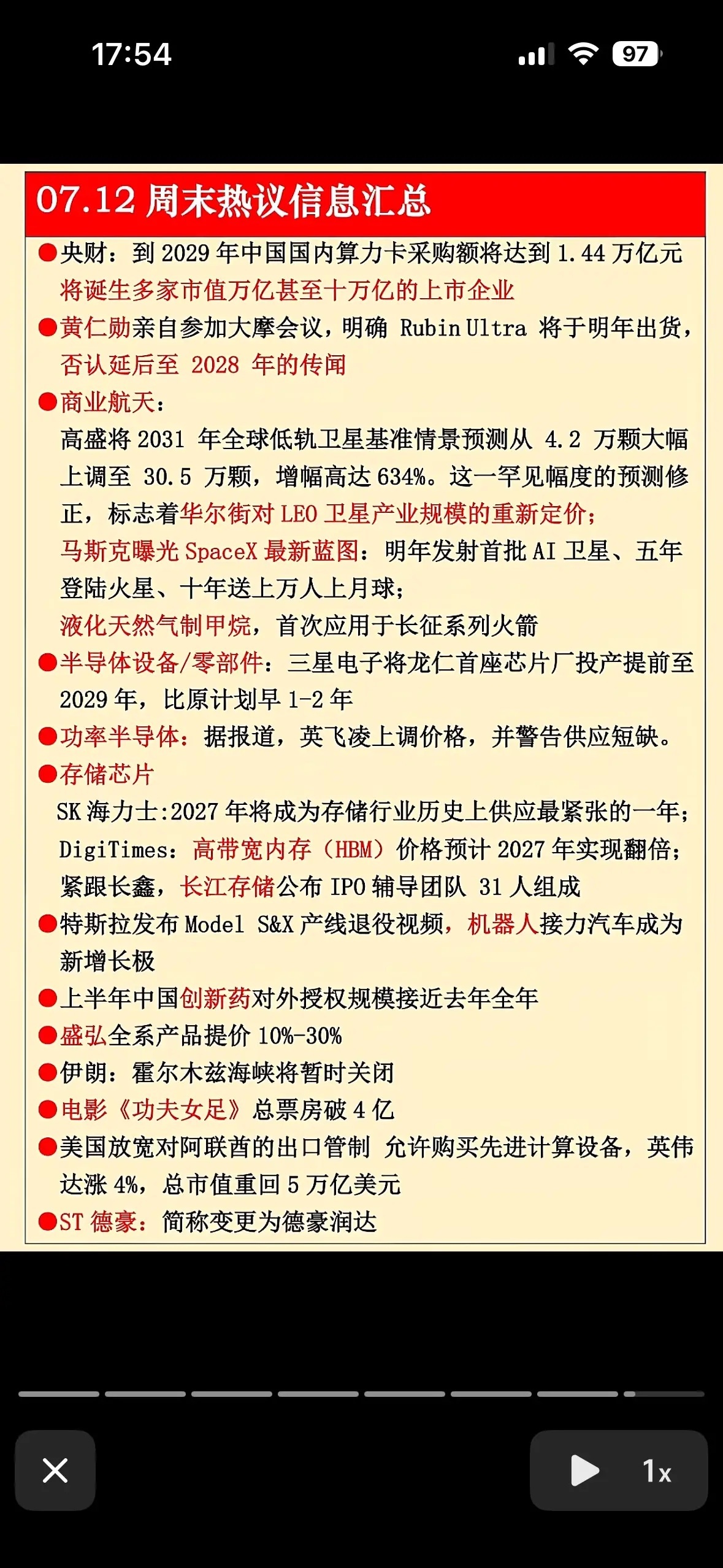 7月12日周末划重点！算力芯片大爆发，马斯克火星梦起飞，这波科技红利别错过哦～7