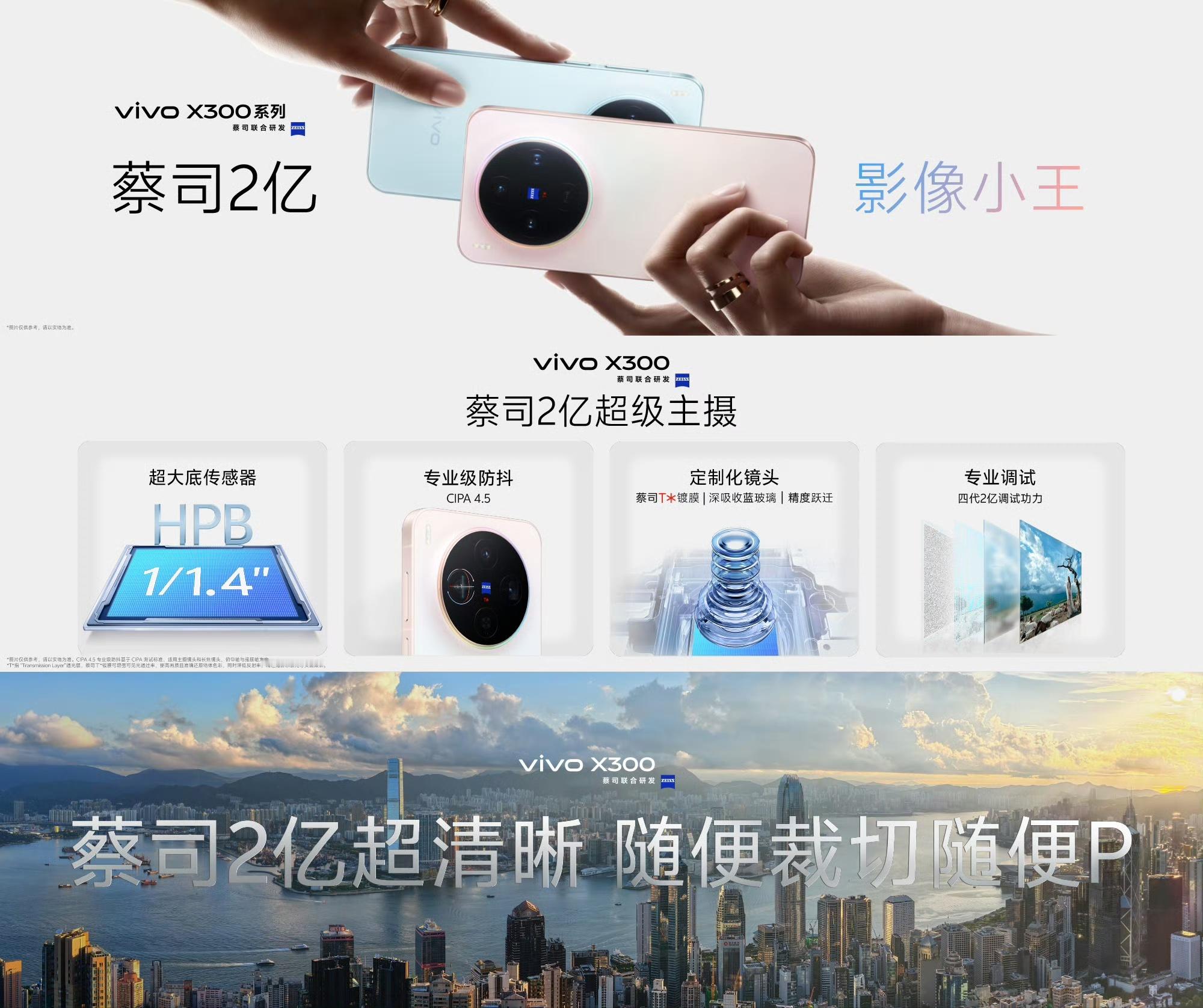 vivo X300主摄：2亿高像素，联合三星定制HPB 1/1.4大底传感器，C