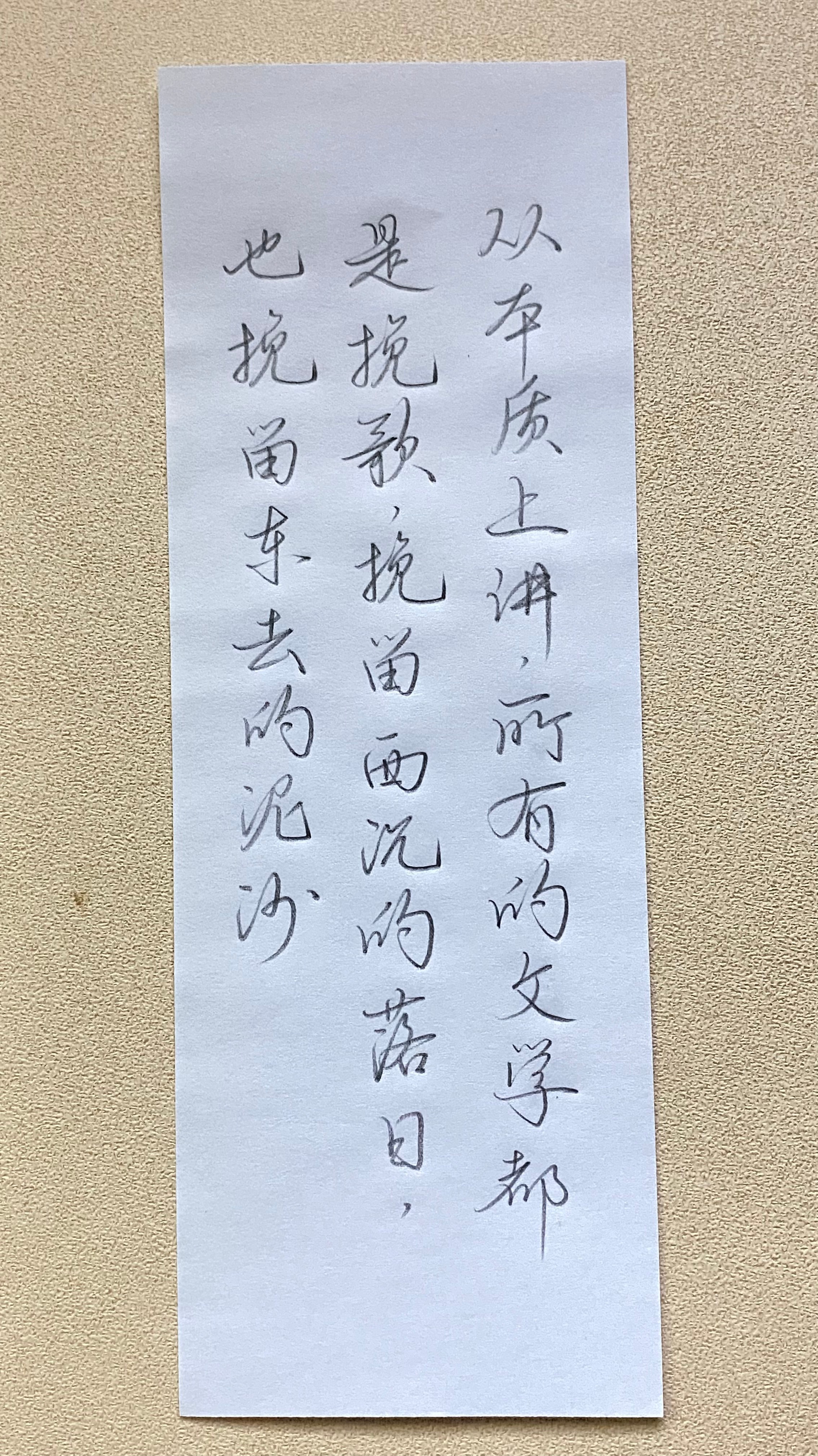 今日作业（2025.1.27）从本质上讲，所有的文学都是挽歌，挽留西沉的落日，也