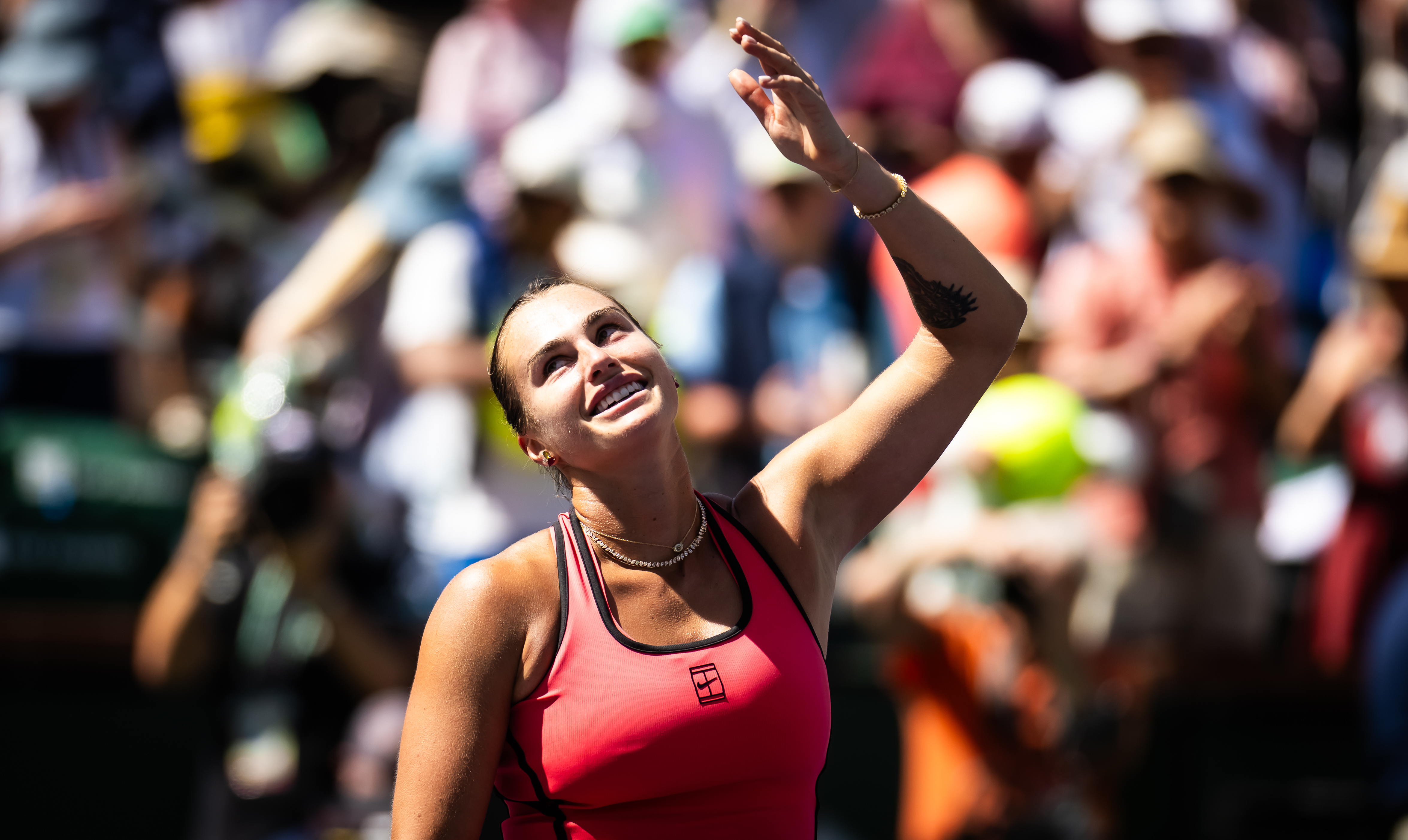 球员声音 萨巴伦卡在印第安维尔斯站救赛点逆转莱巴金娜，终结了对后者的决赛四连败。