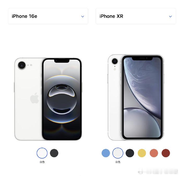 别说iPhone 16e和XR真的有点像，都是6.1英寸的屏幕、刘海屏，加上后置