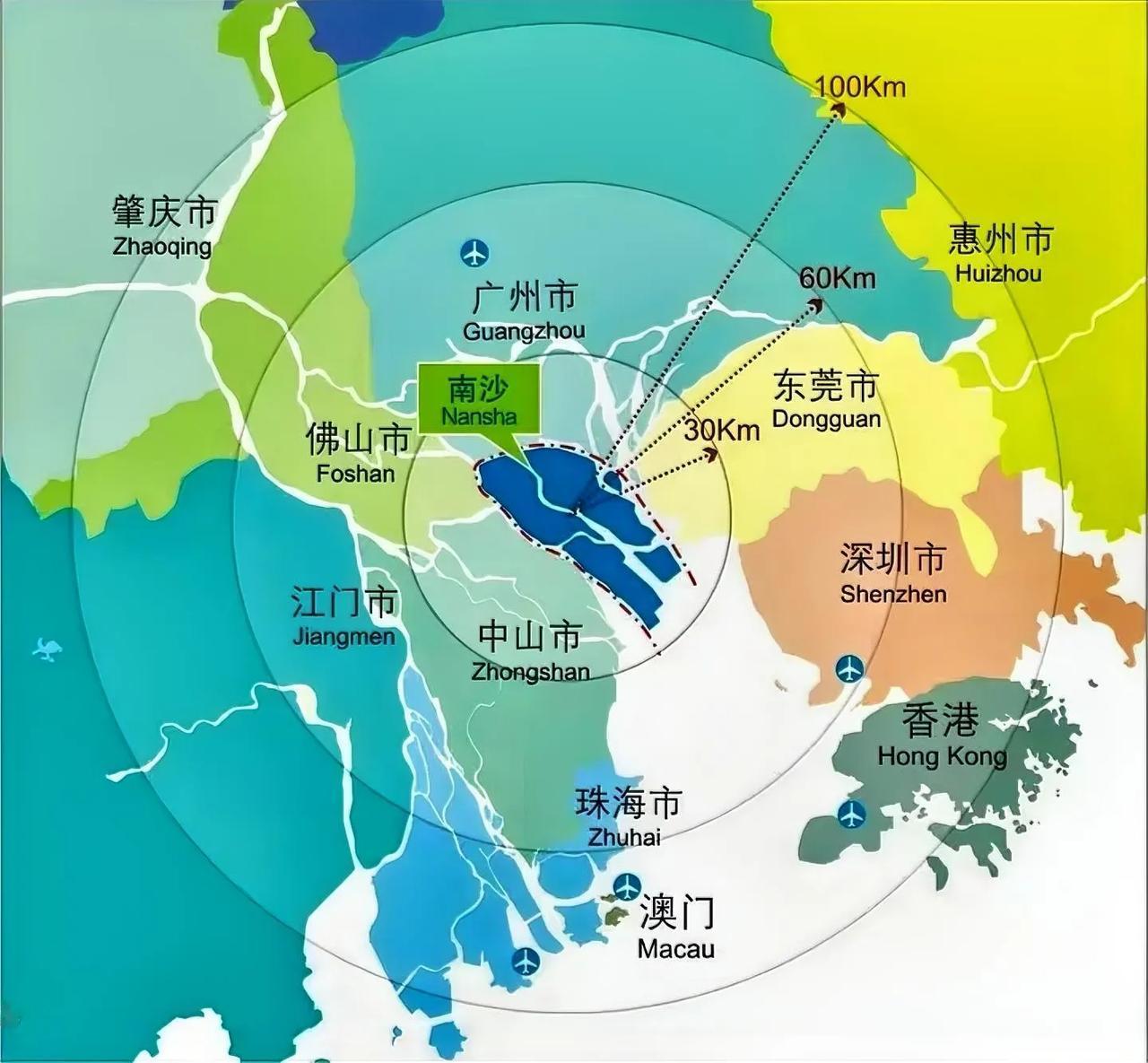 大湾区的繁华，远远超出上海人的想象
在150公里直线距离之内的地方，居然拥有四个
