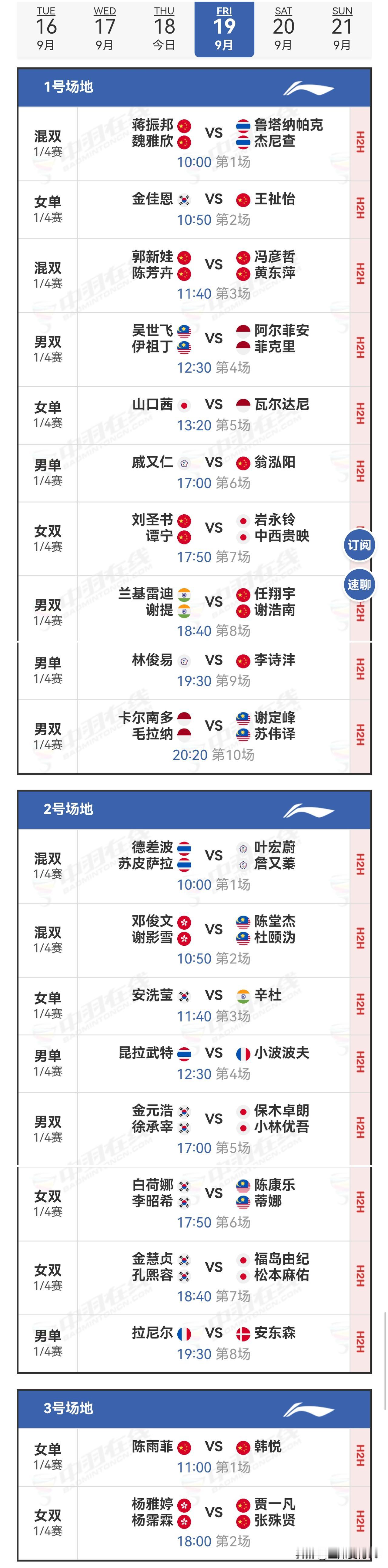 19日赛程2025年中国羽毛球大师赛 
    中国大师赛进入4强争夺战，于19